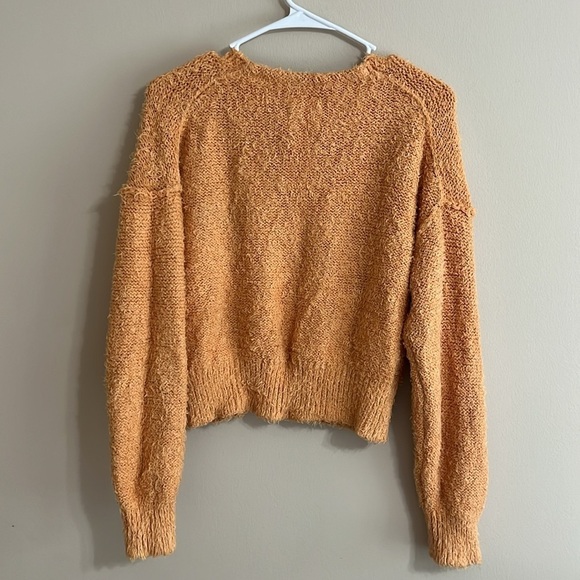 Free People We The Free Women's Theo V-Neck Sweater Goldy Yellow - Picture 4 of 10